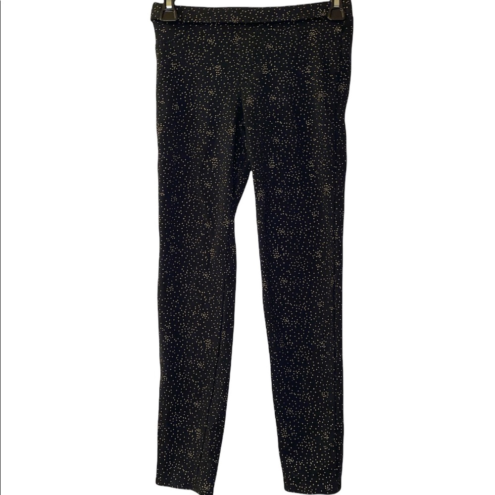 CRB Girl - Girls Gold Mini Polka Dots on Black Leggings (Size: Medium 10/12)